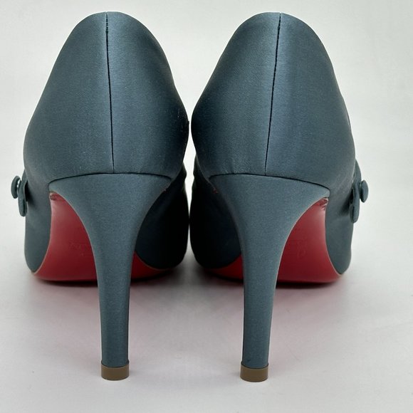Christian Louboutin PUMPPIE WALLIS 85 Satin Mary Jane Heels Pumps Shoes - Picture 9 of 16